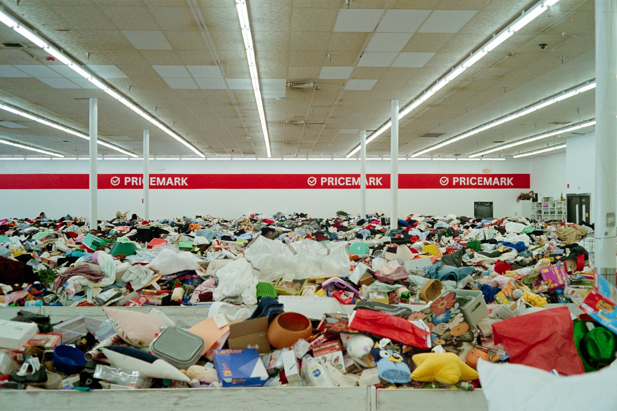 A former store filled wall-to-wall with discarded household goods